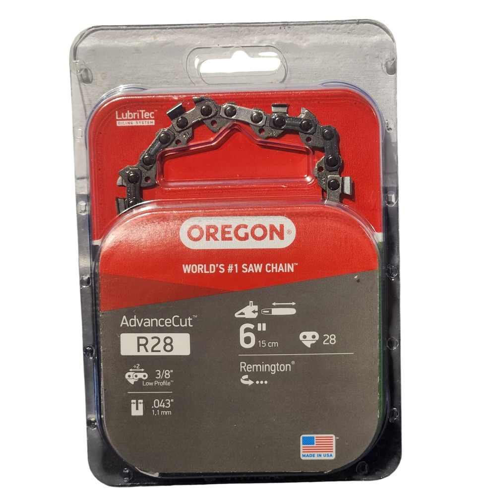 Oregon AdvanceCut R28 6 Inch Chainsaw Chain 3/8 LP .043 Gauge 28 Drive Links